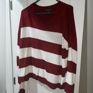 Burgundy/White Sweater